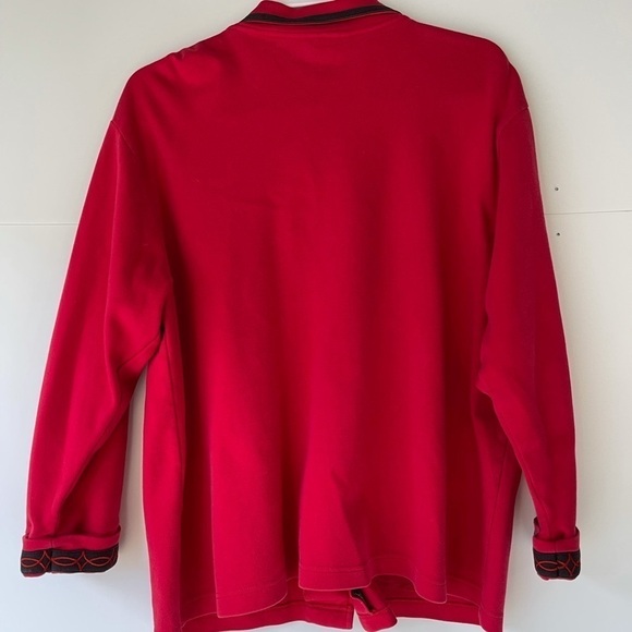 Talbots Women's Cotton Red Blazer Jacket Cardigan Coat Button Pockets, Sz L - Picture 5 of 13